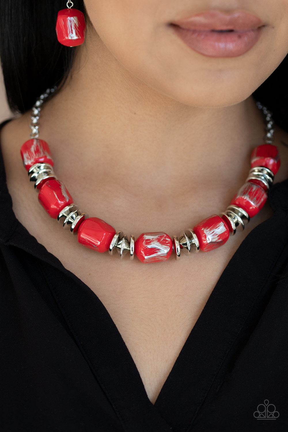 Paparazzi Girl Grit - Red Necklace - Pusher P
