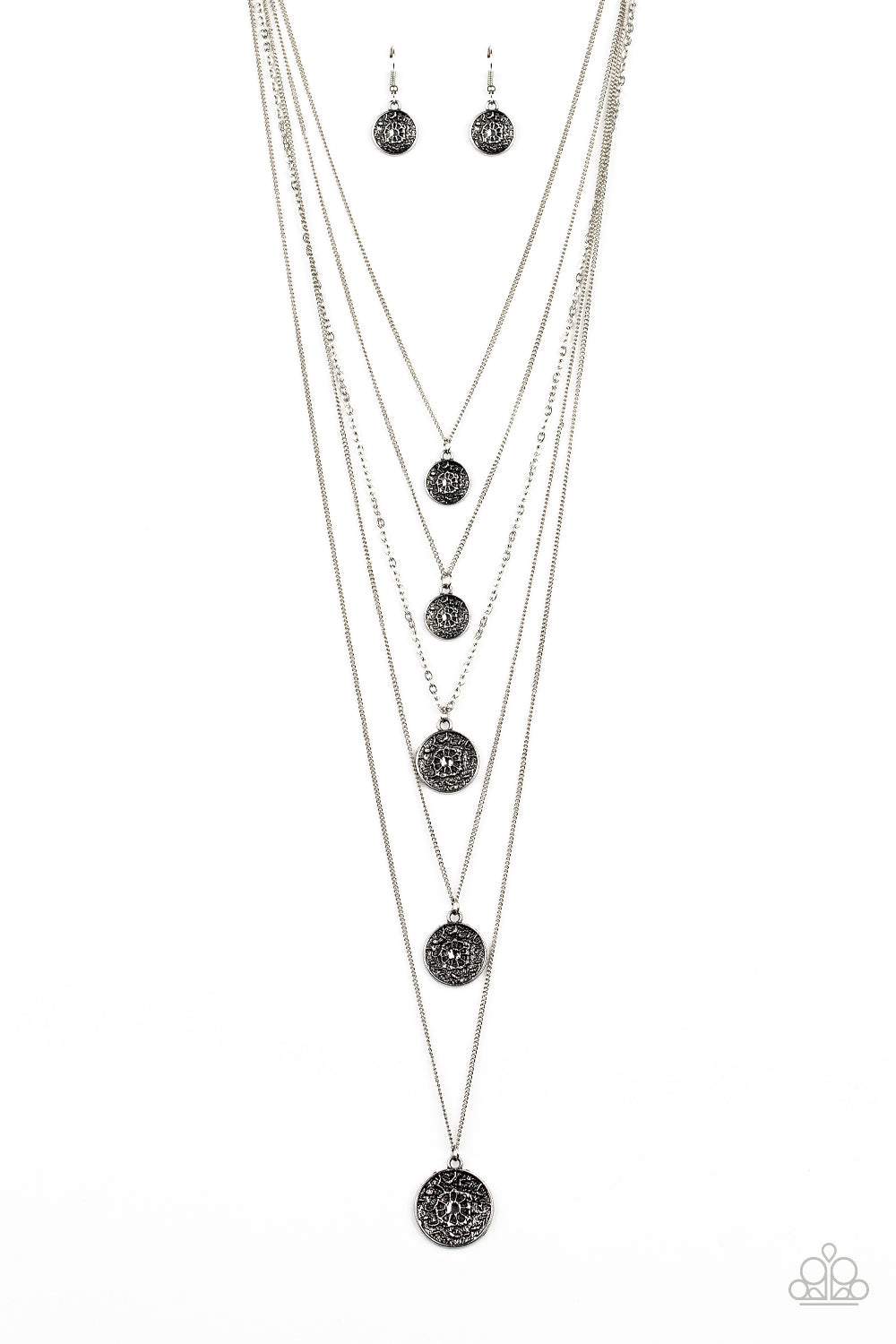 Paparazzi Medallion Marvel - Silver Necklace - Pusher P