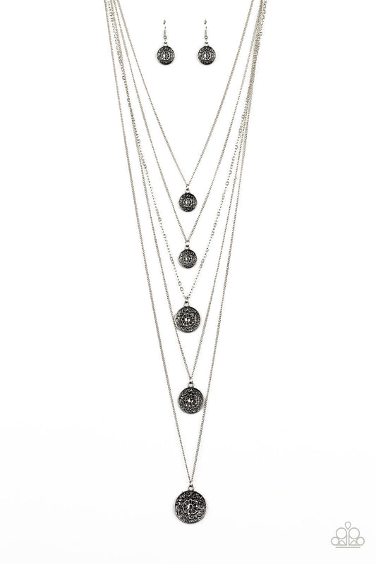 Paparazzi Medallion Marvel - Silver Necklace - Pusher P