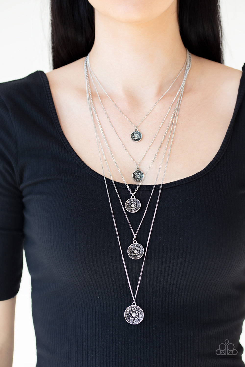 Paparazzi Medallion Marvel - Silver Necklace - Pusher P