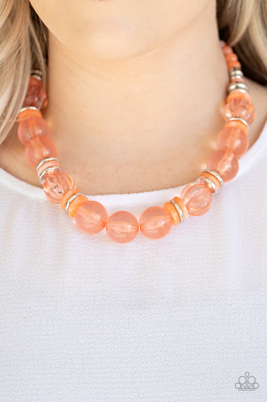 Paparazzi Bubbly Beauty - Orange Necklace - Pusher P