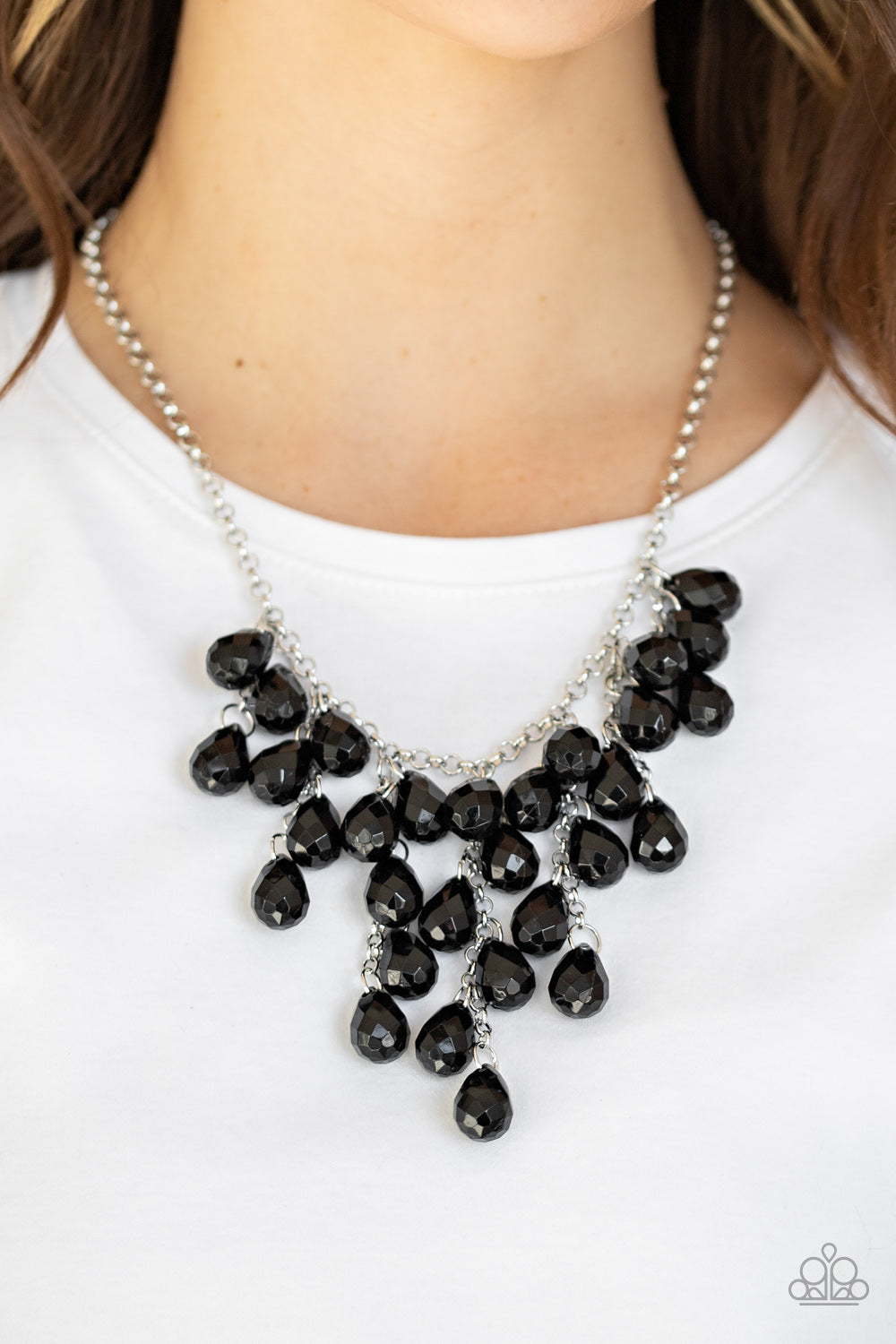 Paparazzi Serenely Scattered - Black Necklace - Pusher P