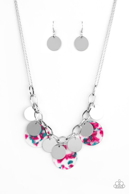Paparazzi Confetti Confection - Pink Acrylic Necklace - Pusher P
