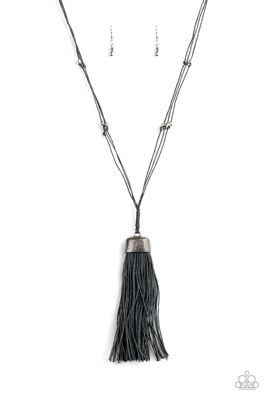 Paparazzi Brush It Off - Silver Tassel Necklace - Pusher P