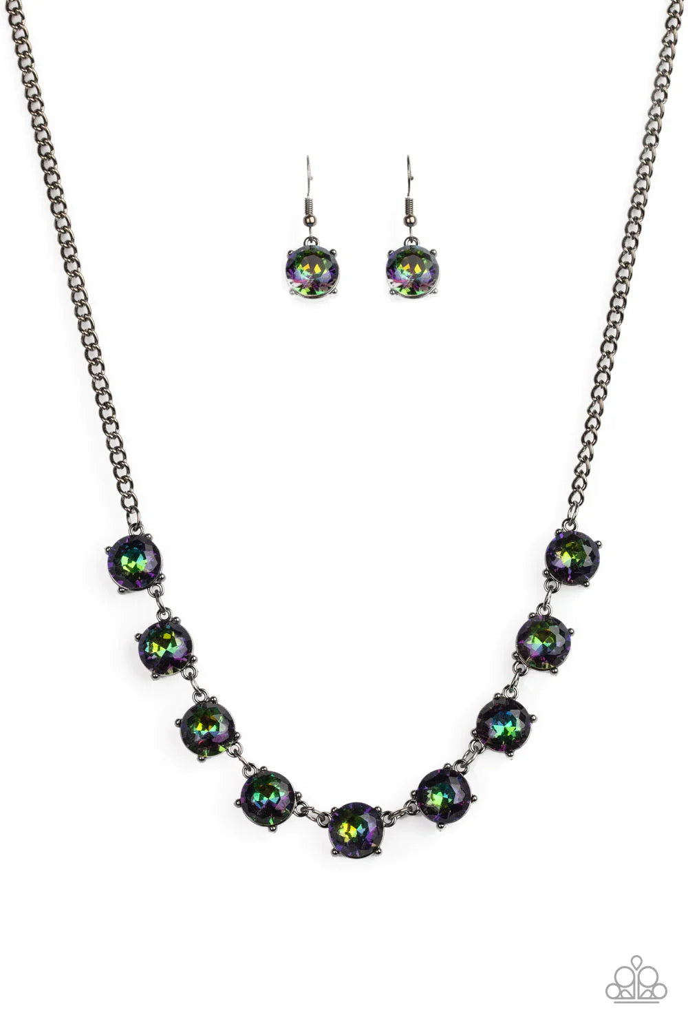 Paparazzi Iridescent Icing - Multi Necklace - Black Diamond Life of the Party Exclusive - Pusher P
