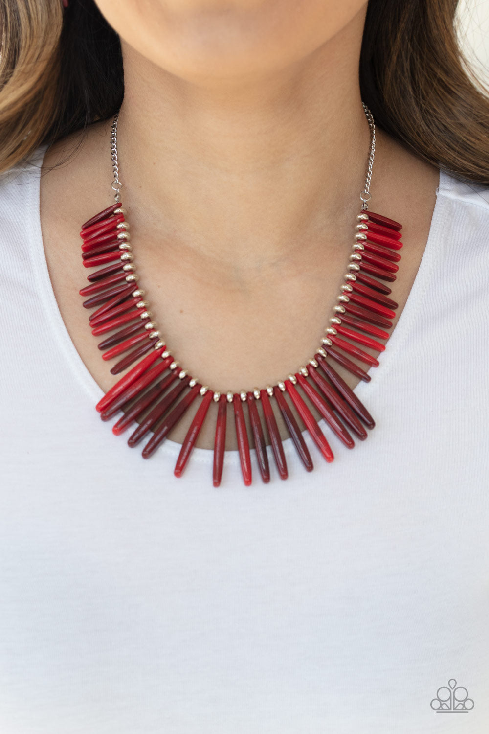 Paparazzi Out of My Element - Red Acrylic Necklace - Pusher P