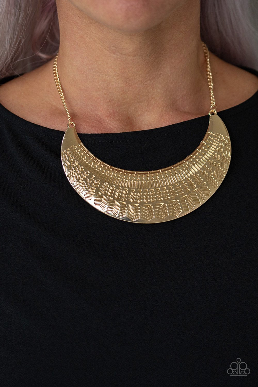 Paparazzi Large As Life - Gold Necklace - Pusher P