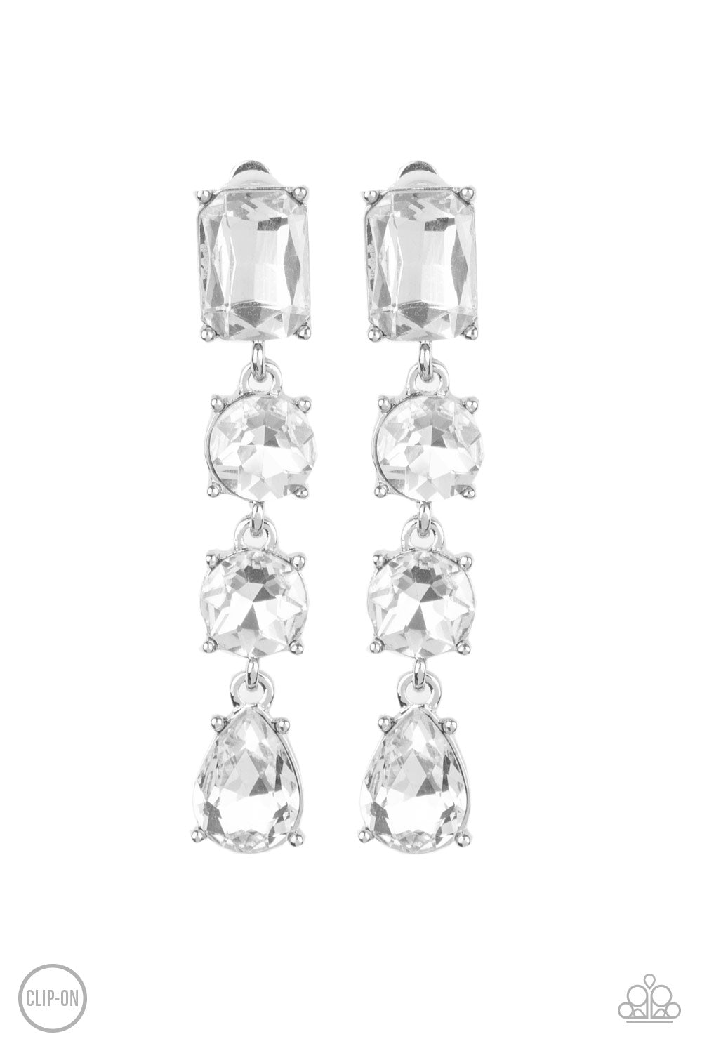 Paparazzi Make A-LIST - White Clip-On Earrings - Pusher P
