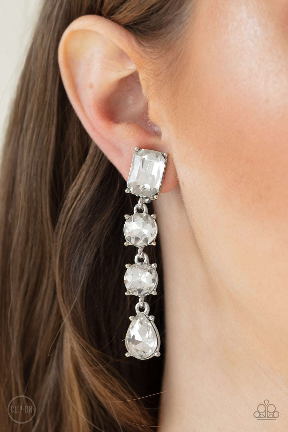 Paparazzi Make A-LIST - White Clip-On Earrings - Pusher P
