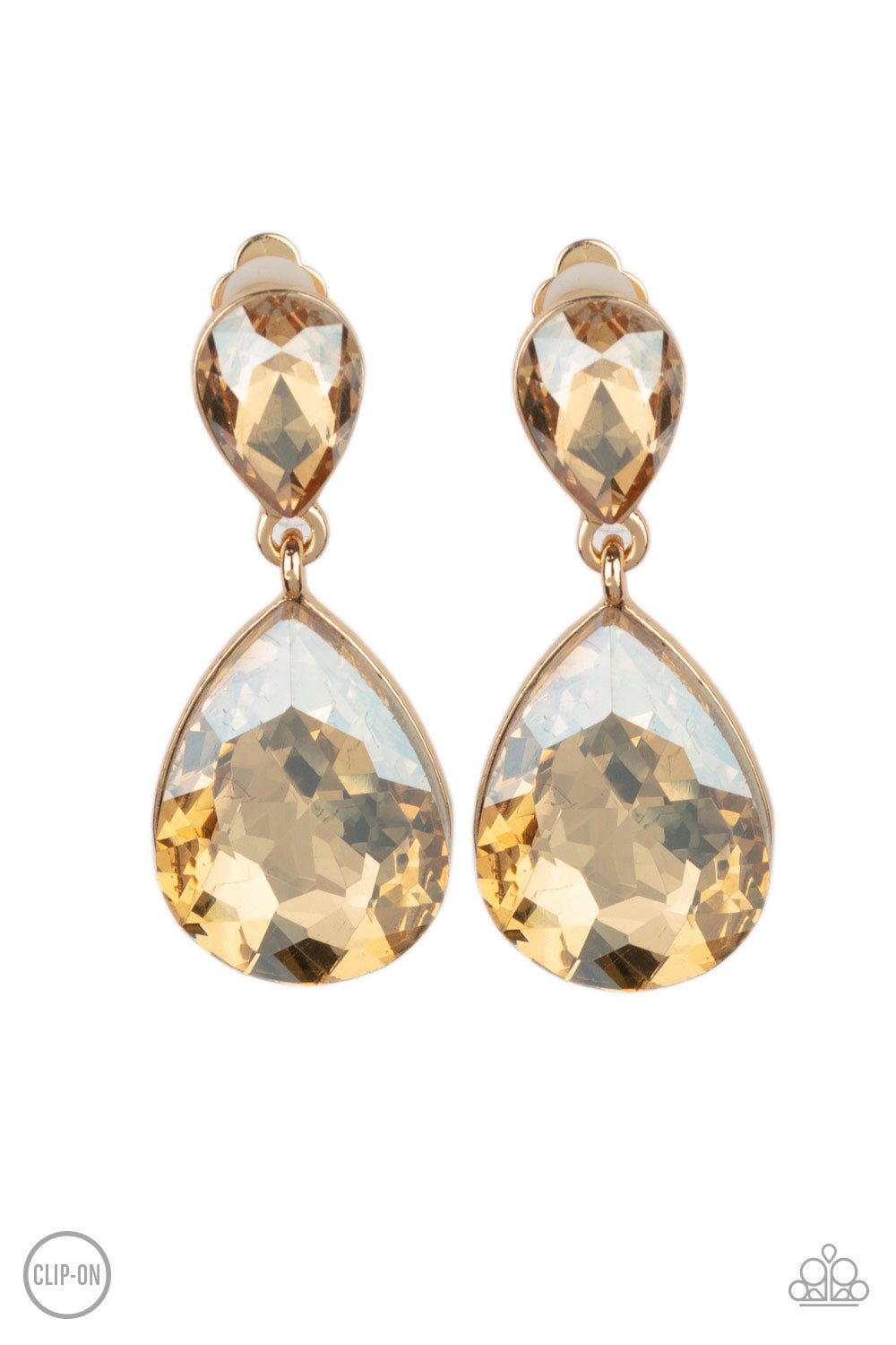 Paparazzi Aim For The MEGASTARS - Gold Clip-On Earrings - Pusher P