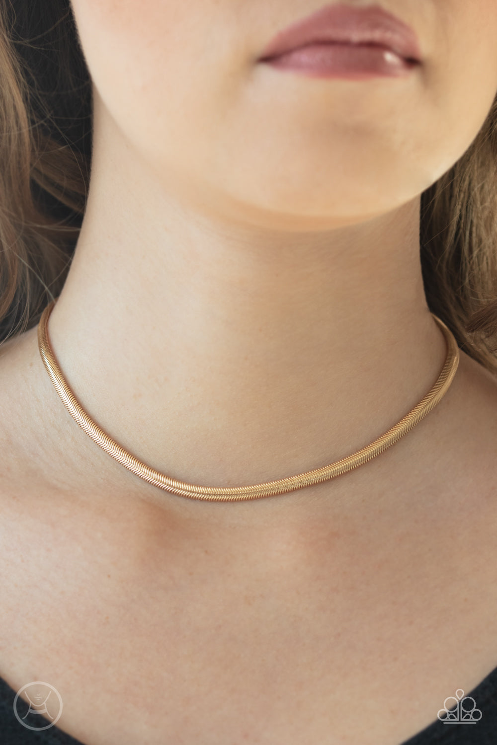 Paparazzi Flat Out Fierce - Gold Choker - Pusher P