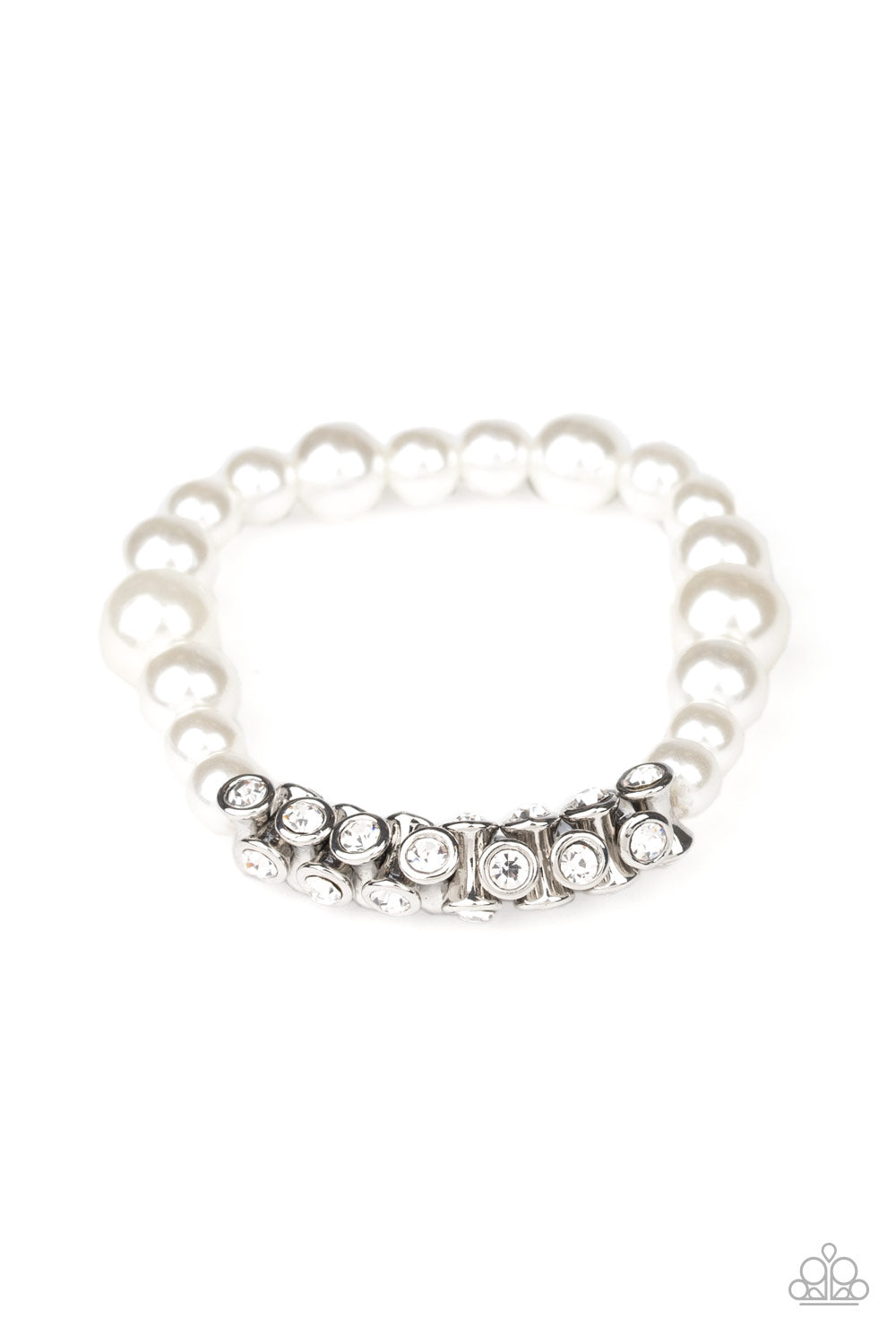 Paparazzi Traffic-Stopping Sparkle - White Bracelet - Pusher P