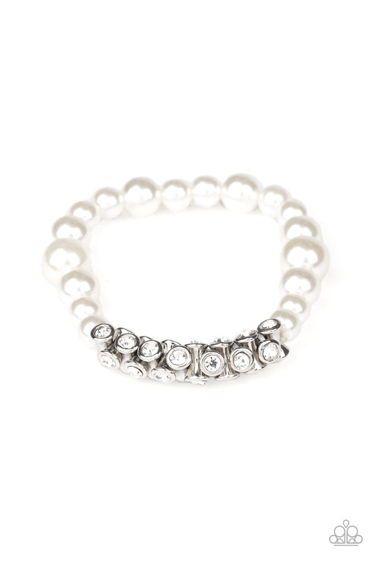 Paparazzi Traffic-Stopping Sparkle - White Bracelet - Pusher P