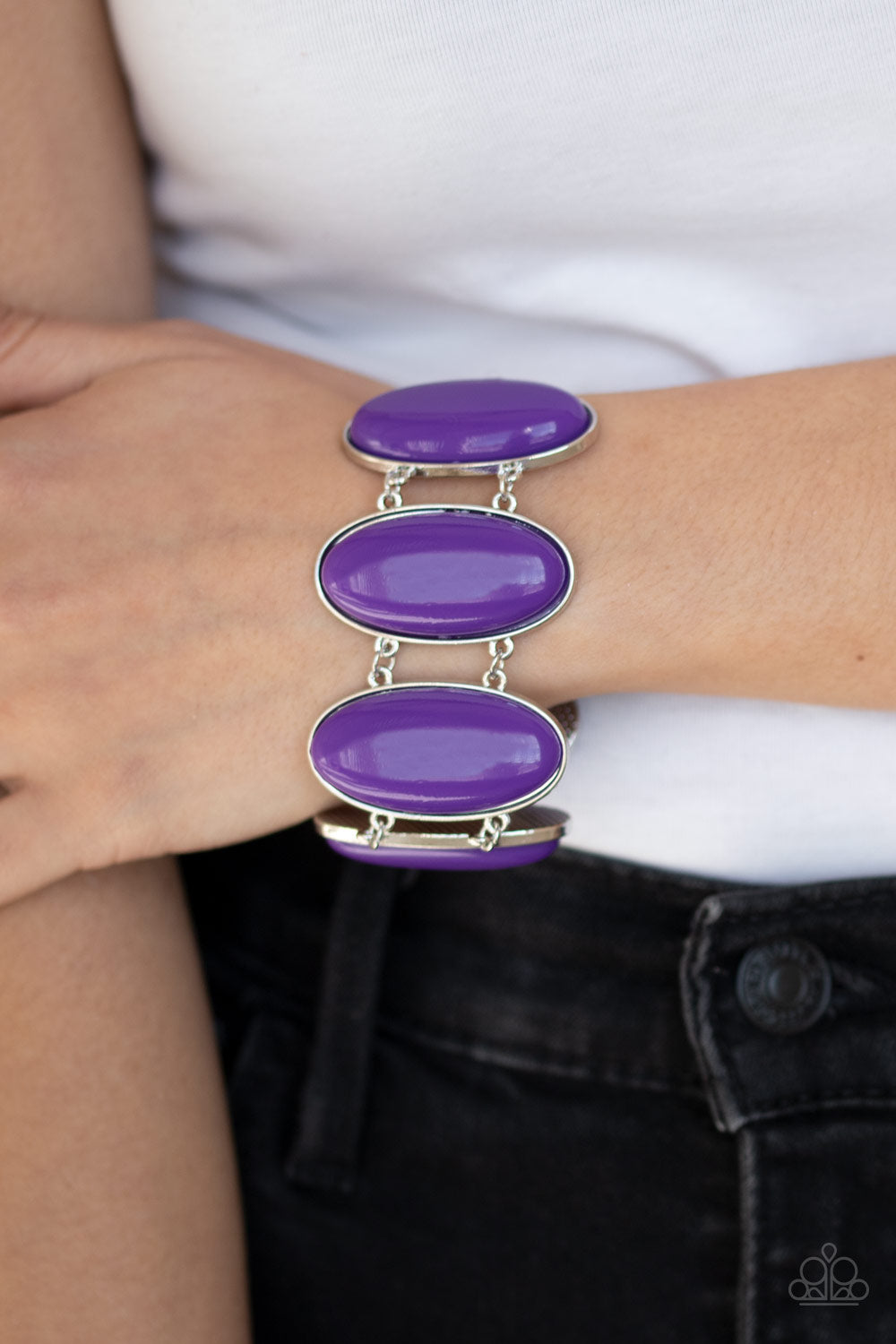 Paparazzi Power Pop - Purple Beaded Bracelet - Pusher P