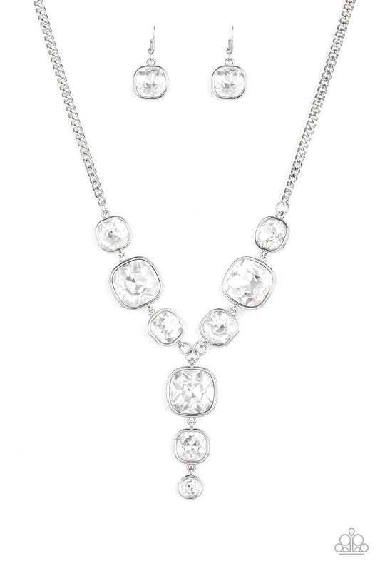 Paparazzi Legendary Luster - White - 2020 Empower Me Pink Exclusive Necklace - Pusher P
