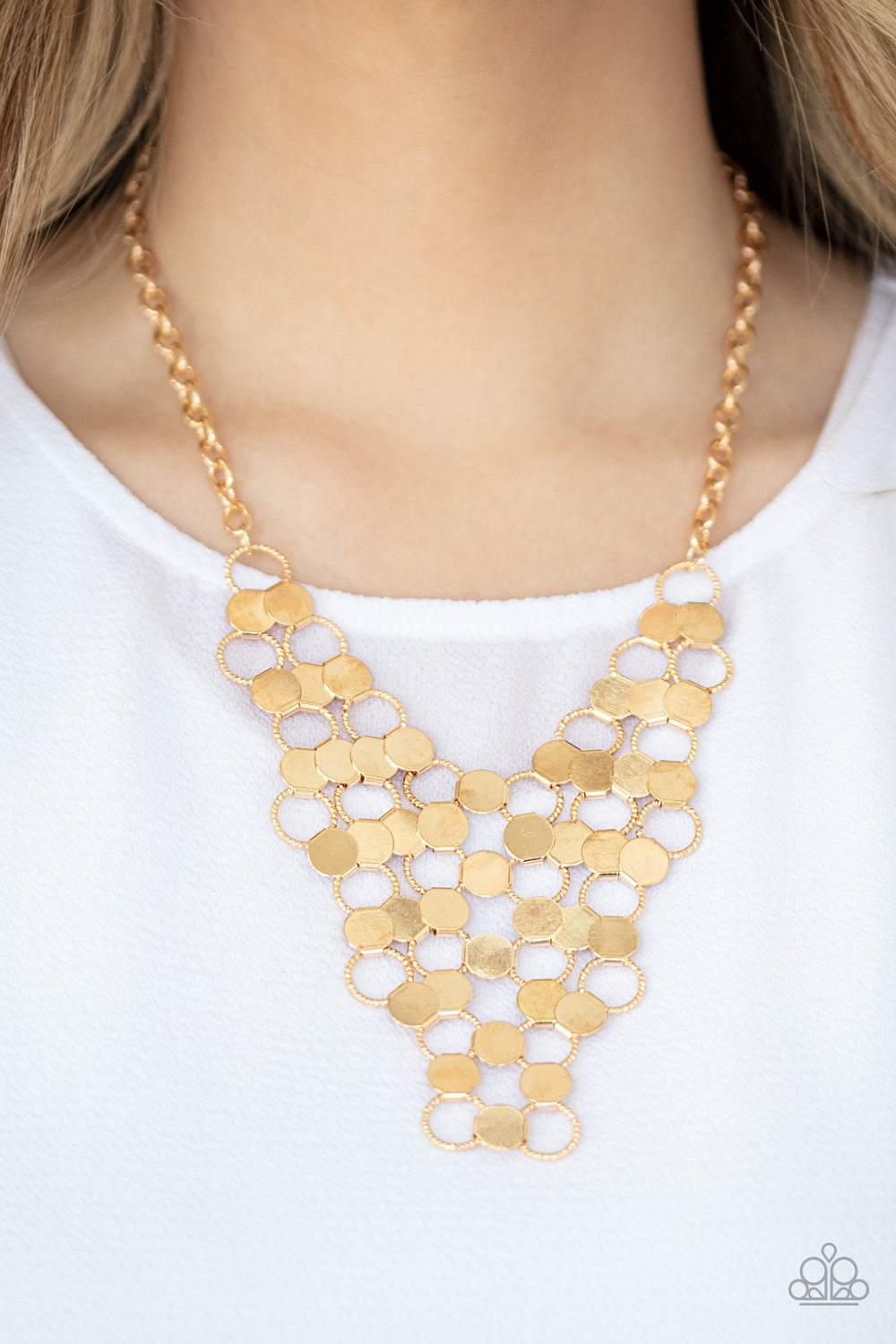 Paparazzi Net Result - Gold Necklace - Pusher P