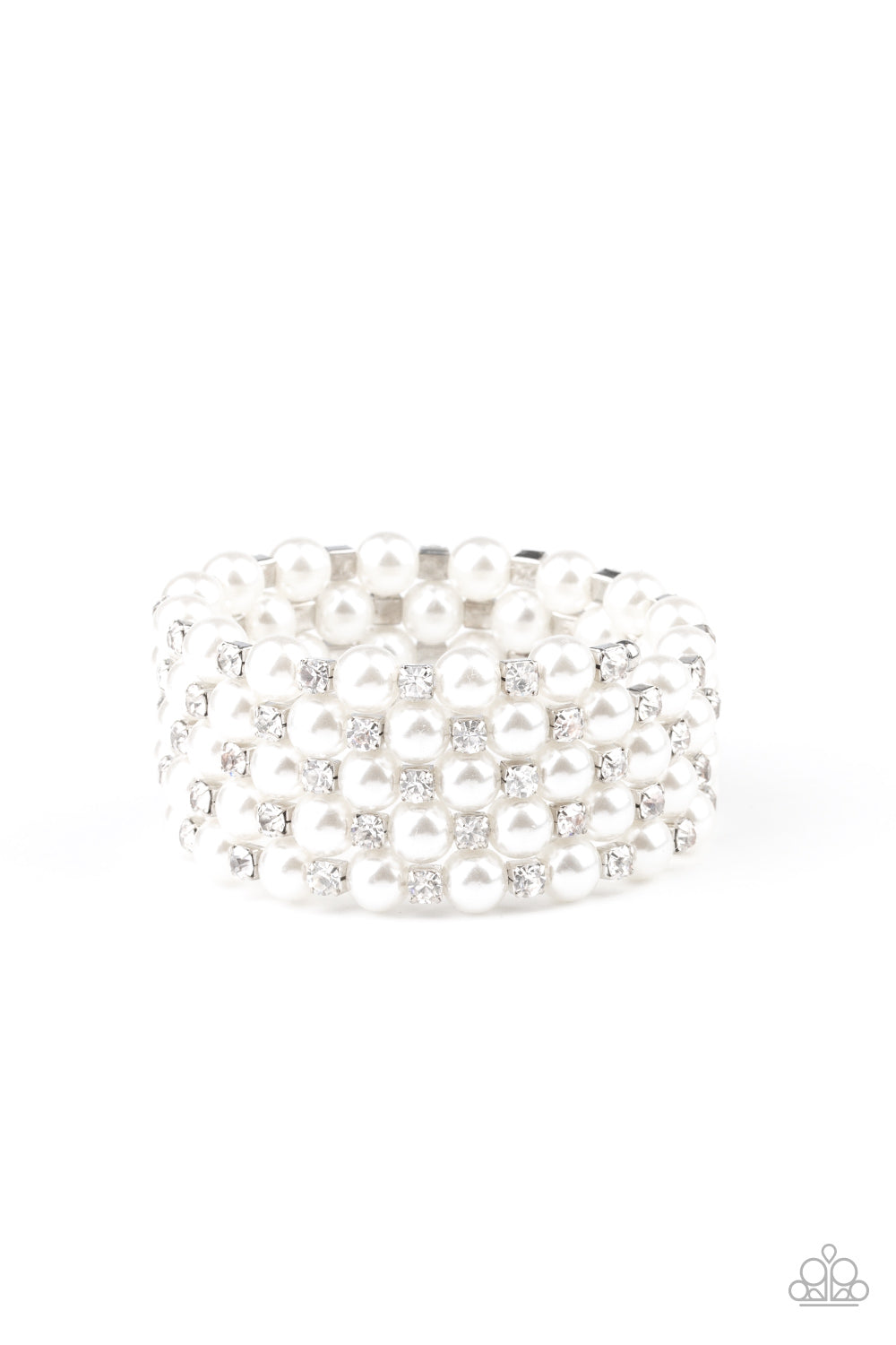 Paparazzi Rich Royal - White Bracelet - Pusher P