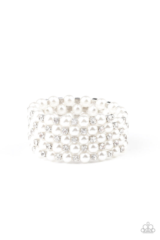 Paparazzi Rich Royal - White Bracelet - Pusher P