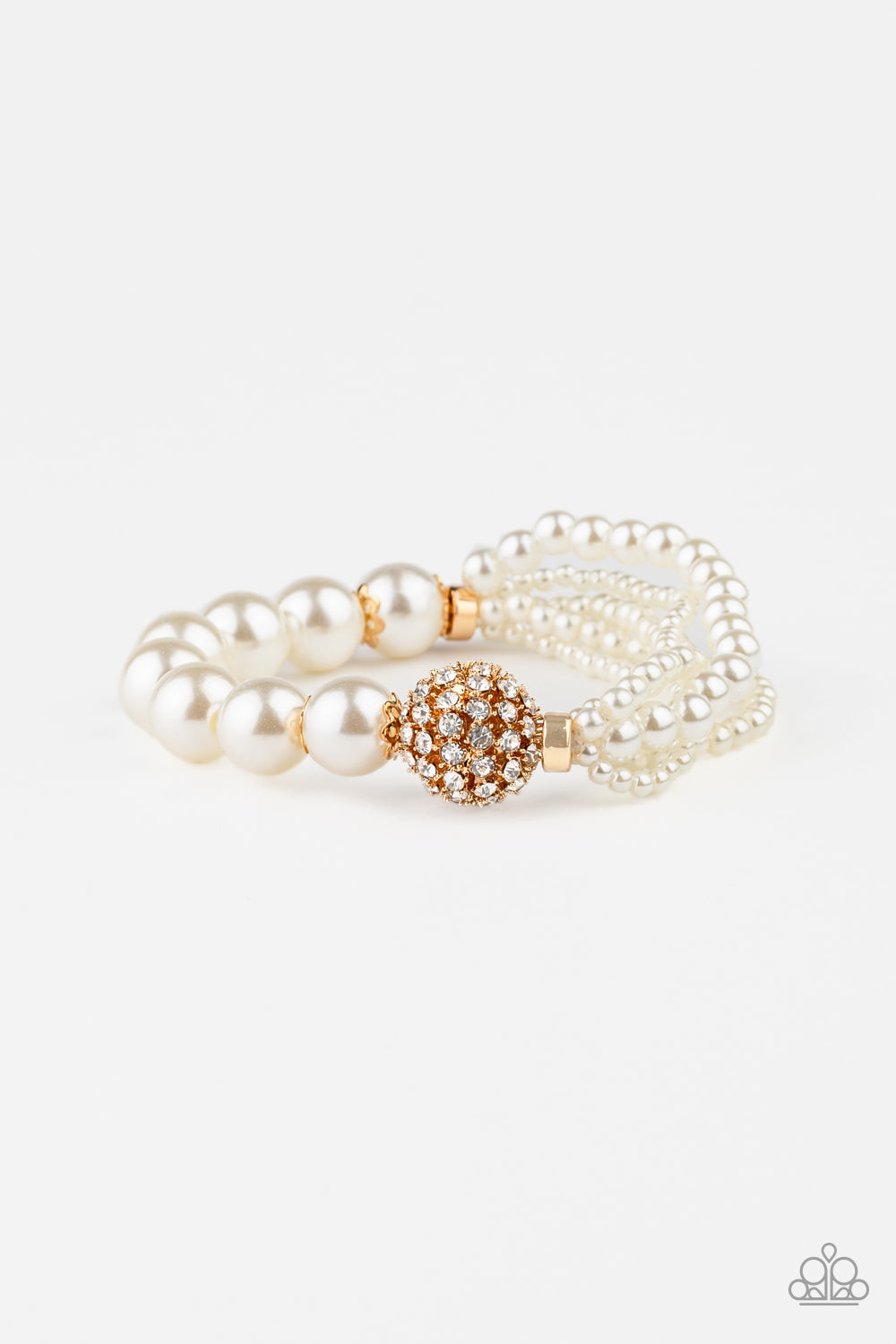 Paparazzi Vintage Collision - Gold Pearl Bracelet - Pusher P