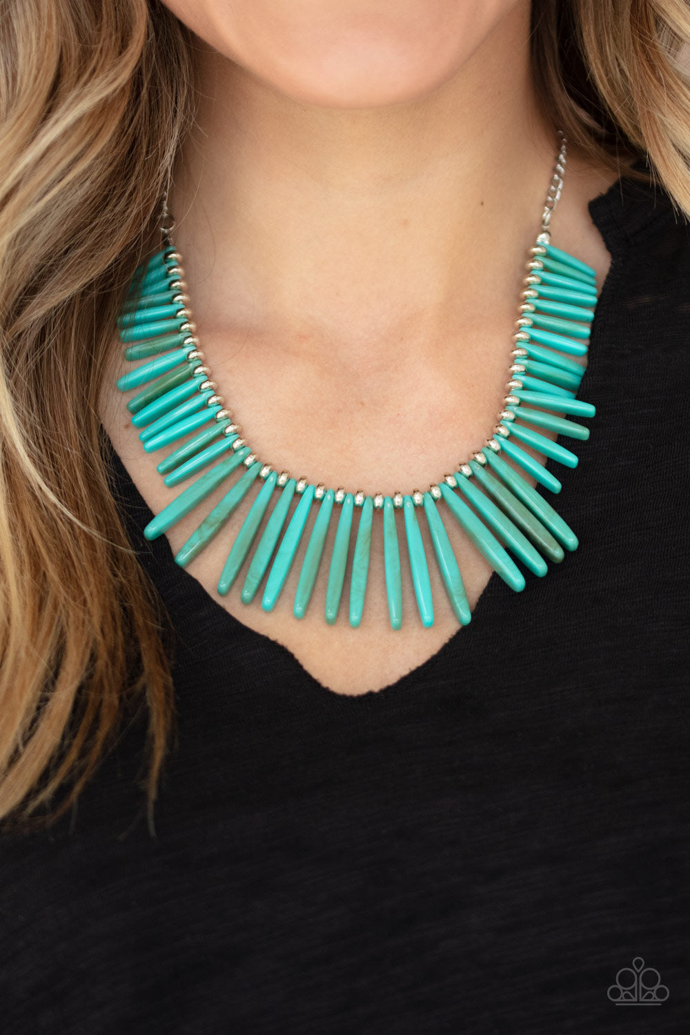 Paparazzi Out Of My Element Blue Necklace July 2020 Life of The Party - Pusher P