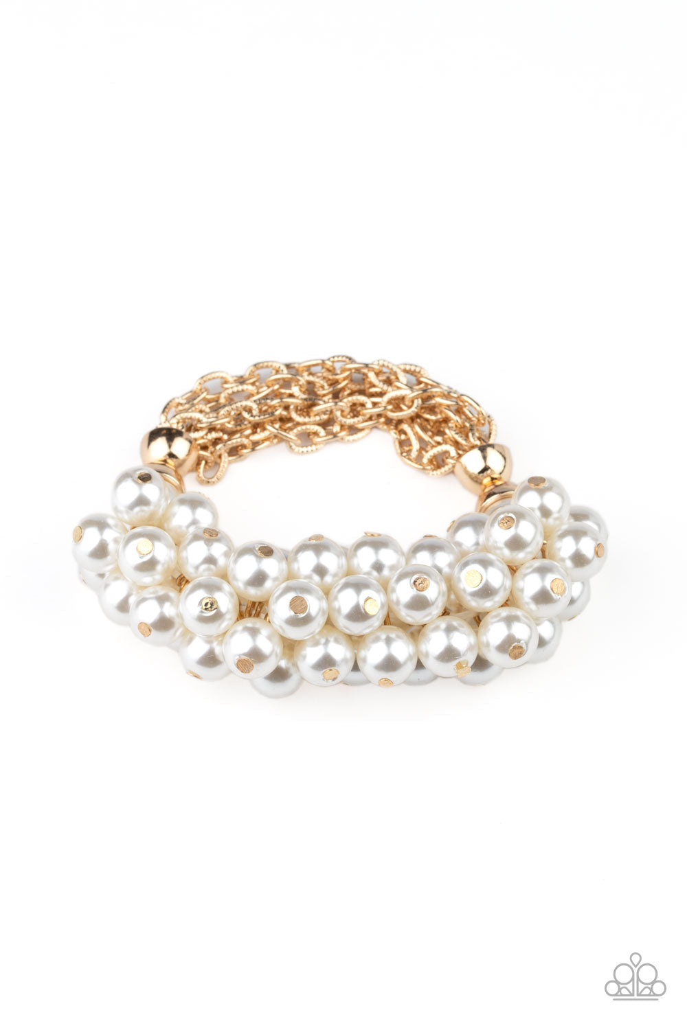 Paparazzi Up Class Clash - Gold Pearl Bracelet - Pusher P