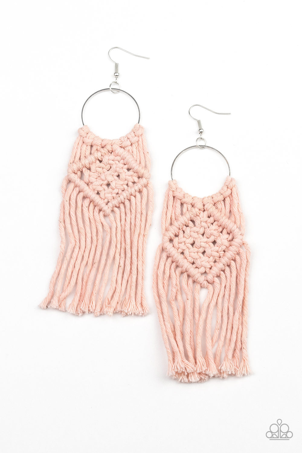Paparazzi Macrame Rainbow - Pink Earrings - Pusher P