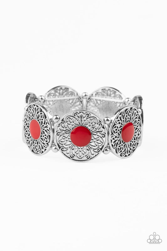 Paparazzi Painted Garden - Red Bracelet - Pusher P