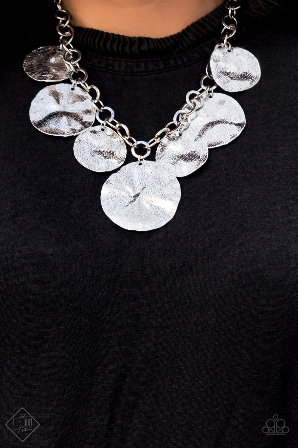 Paparazzi Barely Scratched The Surface Silver - June 2020 Fashion Fix Necklace - Pusher P