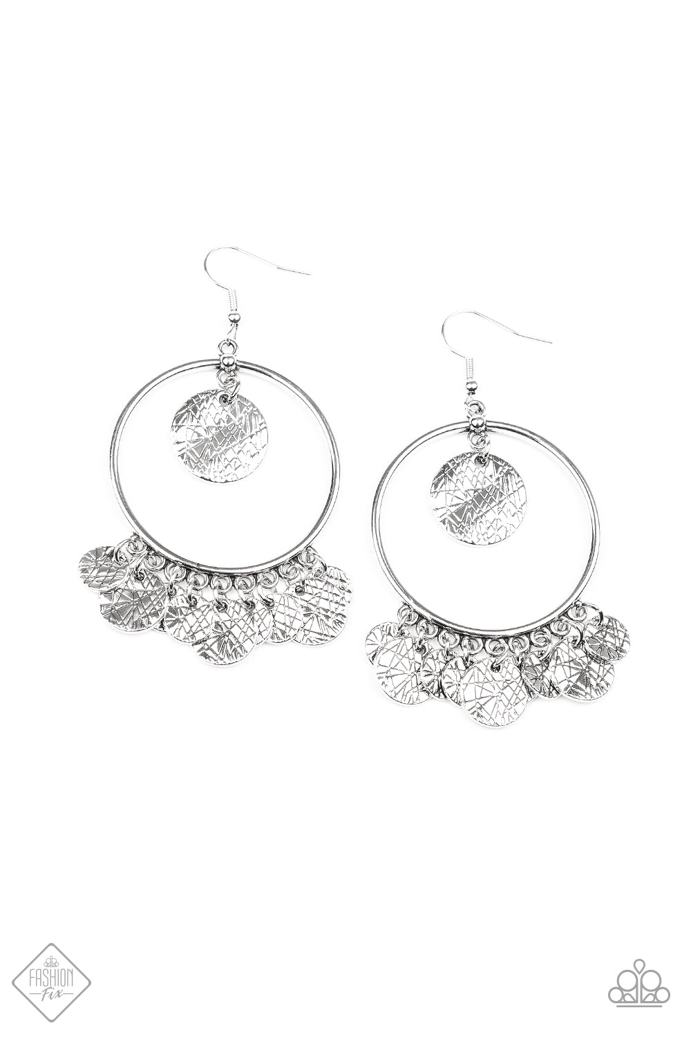 Paparazzi Start From Scratch - Silver - June 2020 Fashion Fix Earrings - Pusher P
