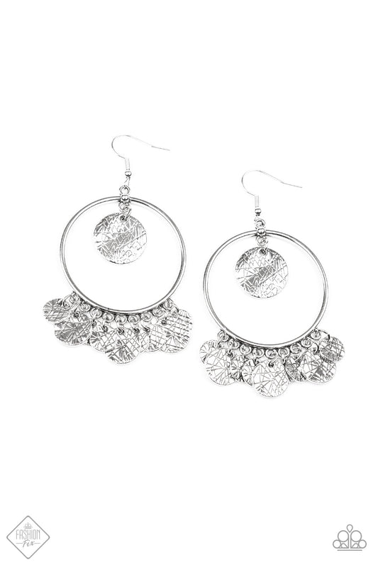 Paparazzi Start From Scratch - Silver - June 2020 Fashion Fix Earrings - Pusher P