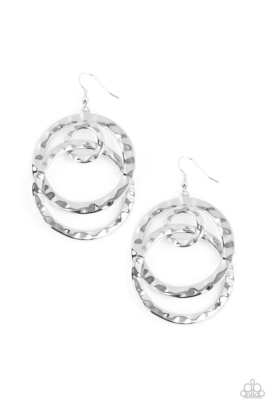 Paparazzi Modern Relic - Silver Earrings - Pusher P