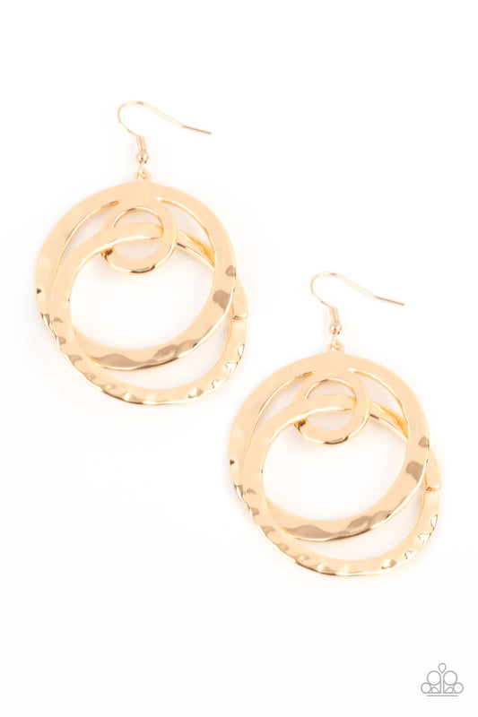 Paparazzi Modern Relic Gold Hoop Earrings