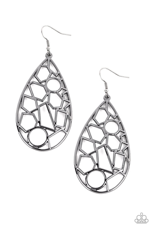 Paparazzi Reshaped Radiance - Black Earrings - Pusher P