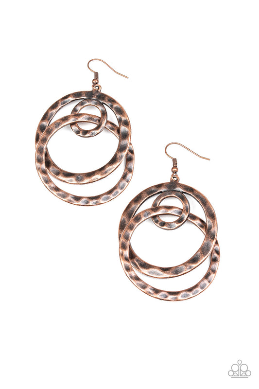 Paparazzi Modern Relic - Copper Hoop Earrings - Pusher P