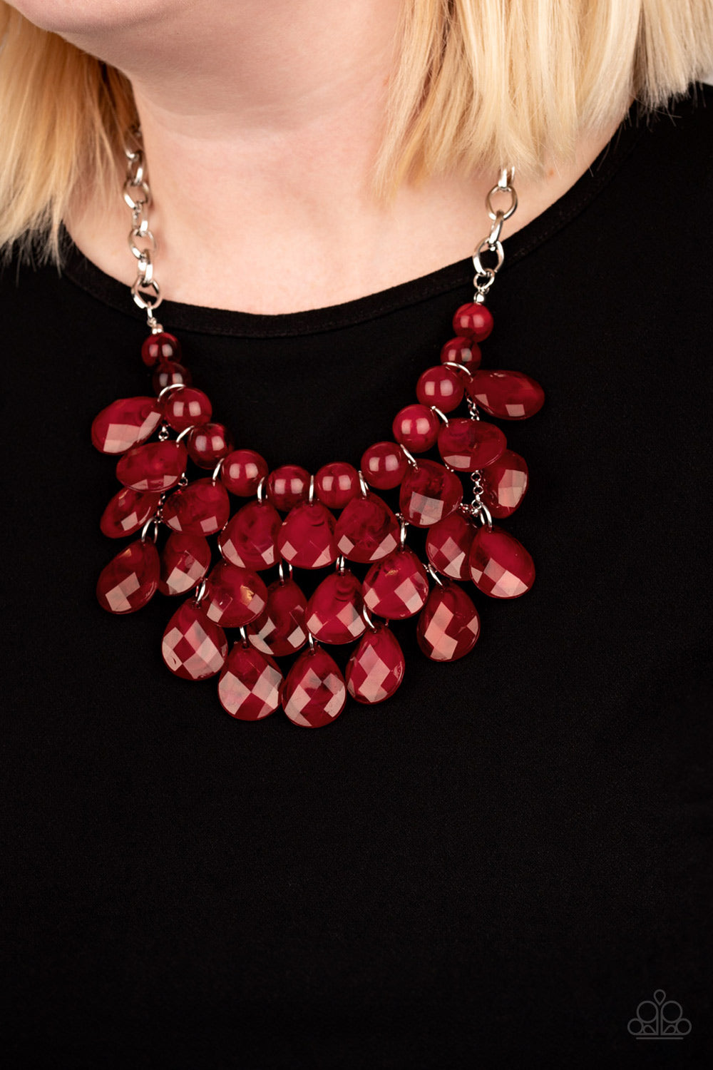 Paparazzi Sorry To Burst Your Bubble - Red Necklace - Pusher P