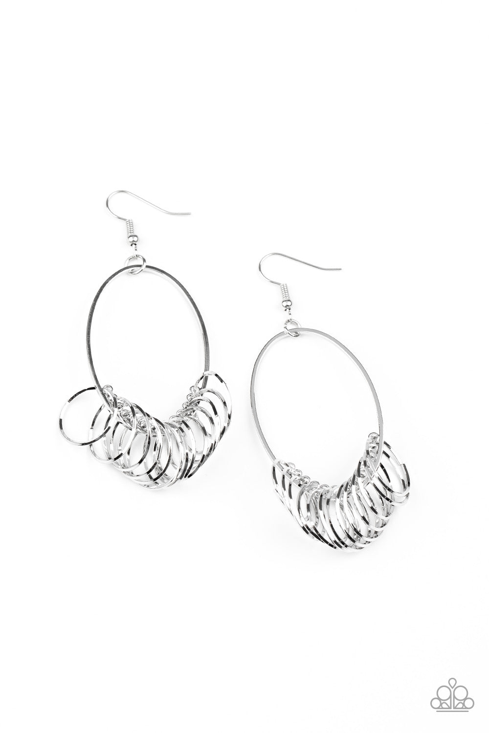 Paparazzi Halo Effect - Silver Earrings - Pusher P