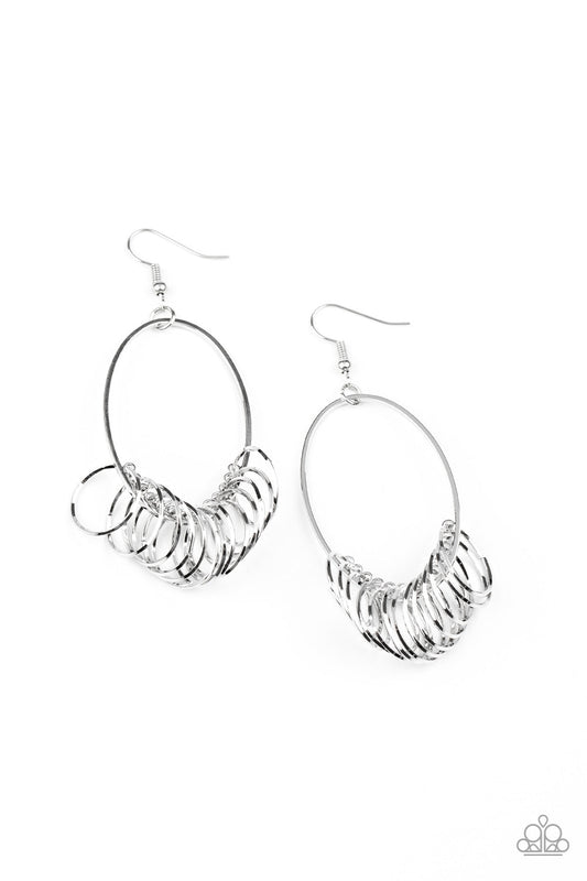 Paparazzi Halo Effect - Silver Earrings - Pusher P