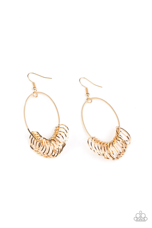 Paparazzi Halo Effect - Gold Earrings - Pusher P