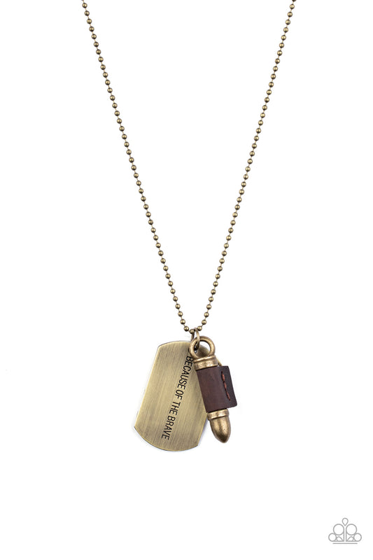 Paparazzi Proud Patriot - Brass Bullet Necklace - Pusher P