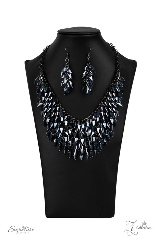 Paparazzi The Heather - 2020 Zi Collection Metallic Blue Necklace - Pusher P