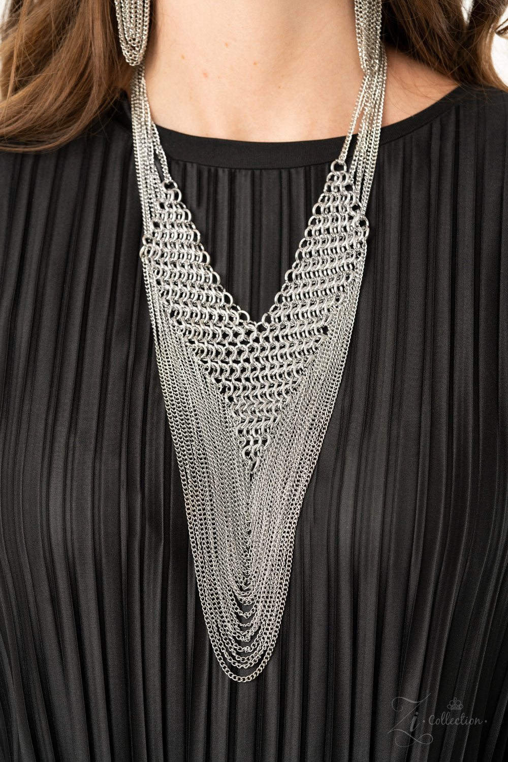 Paparazzi Defiant 2020 Zi Collection Silver Necklace - Pusher P