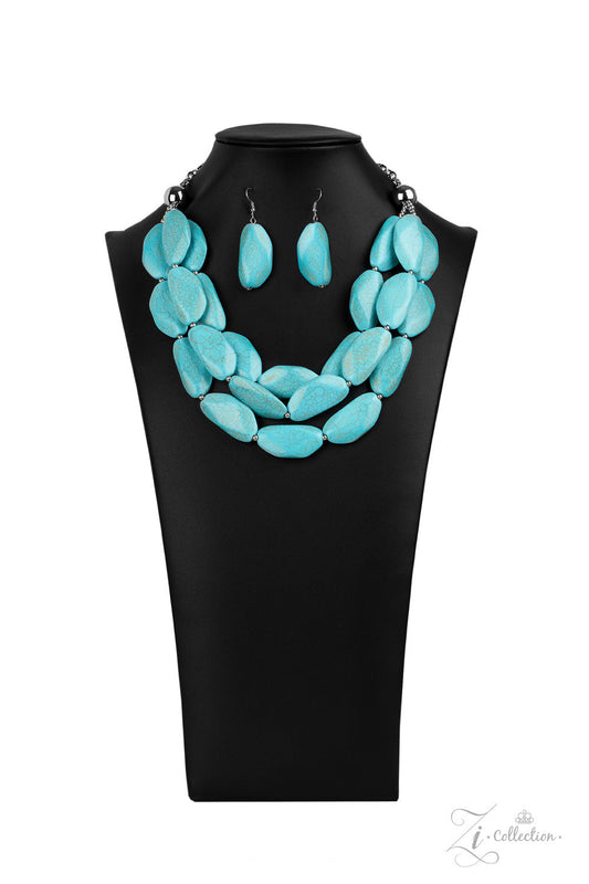 Paparazzi Authentic 2020 Zi Collection Turquoise Necklace - Pusher P