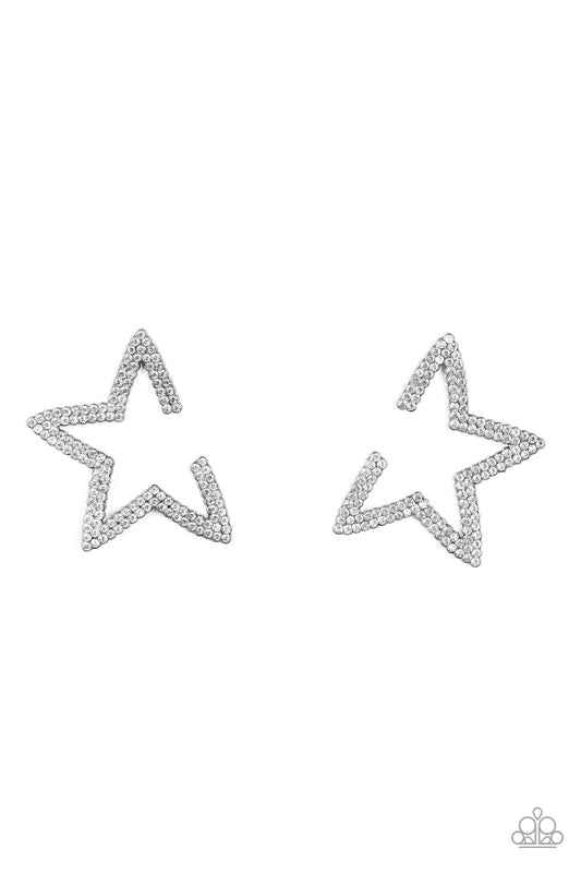 Star Earrings - Paparazzi Star Player - Black Earrings Paparazzi jewelry image