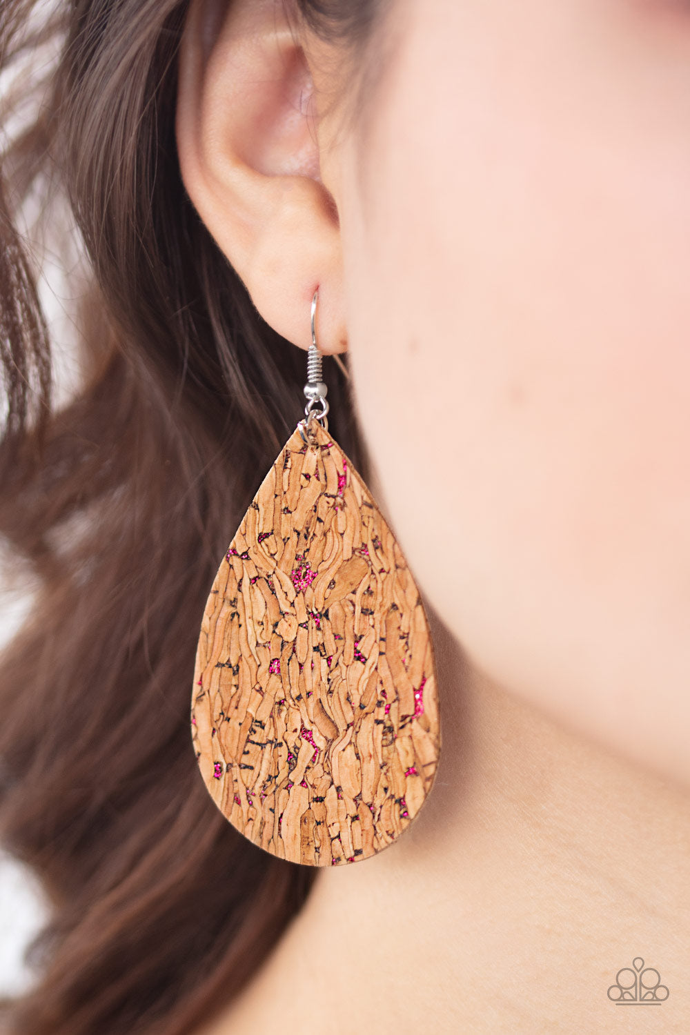 Paparazzi CORK It Over - Pink Teardrop Earrings - Pusher P