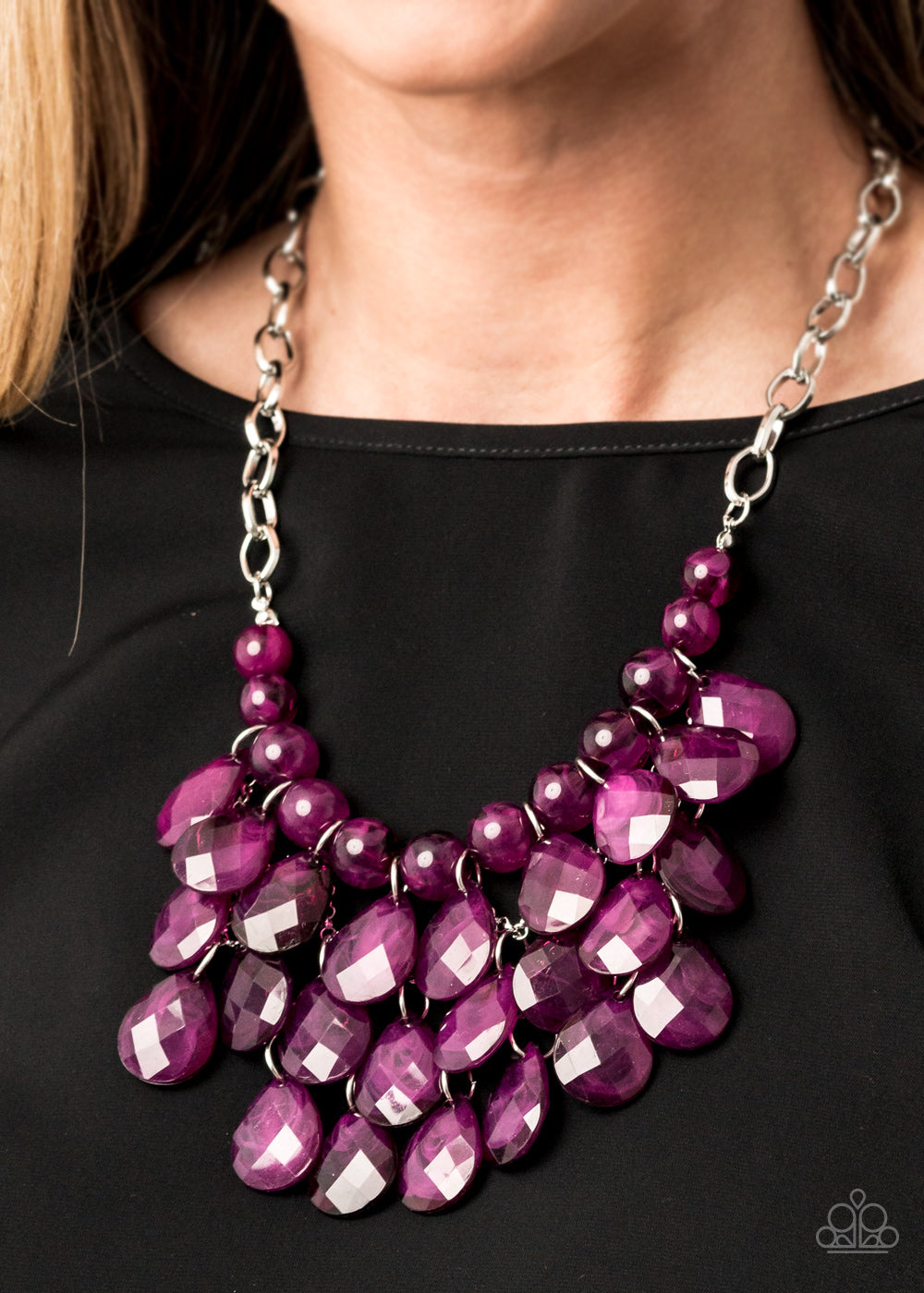 Bead Necklace - Paparazzi Sorry To Burst Your Bubble - Purple Necklace Paparazzi jewelry image