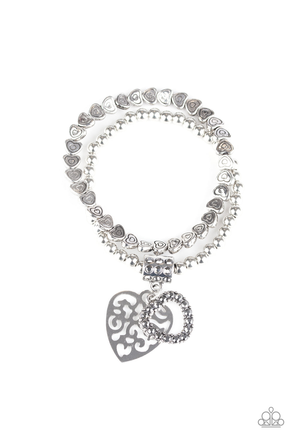 Paparazzi Think With Your Heart - Silver Bracelet - Pusher P