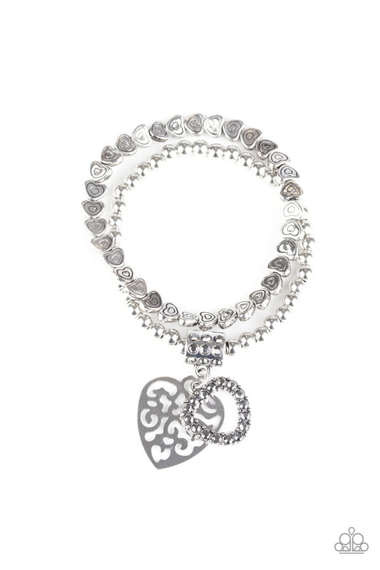 Paparazzi Think With Your Heart - Silver Bracelet - Pusher P