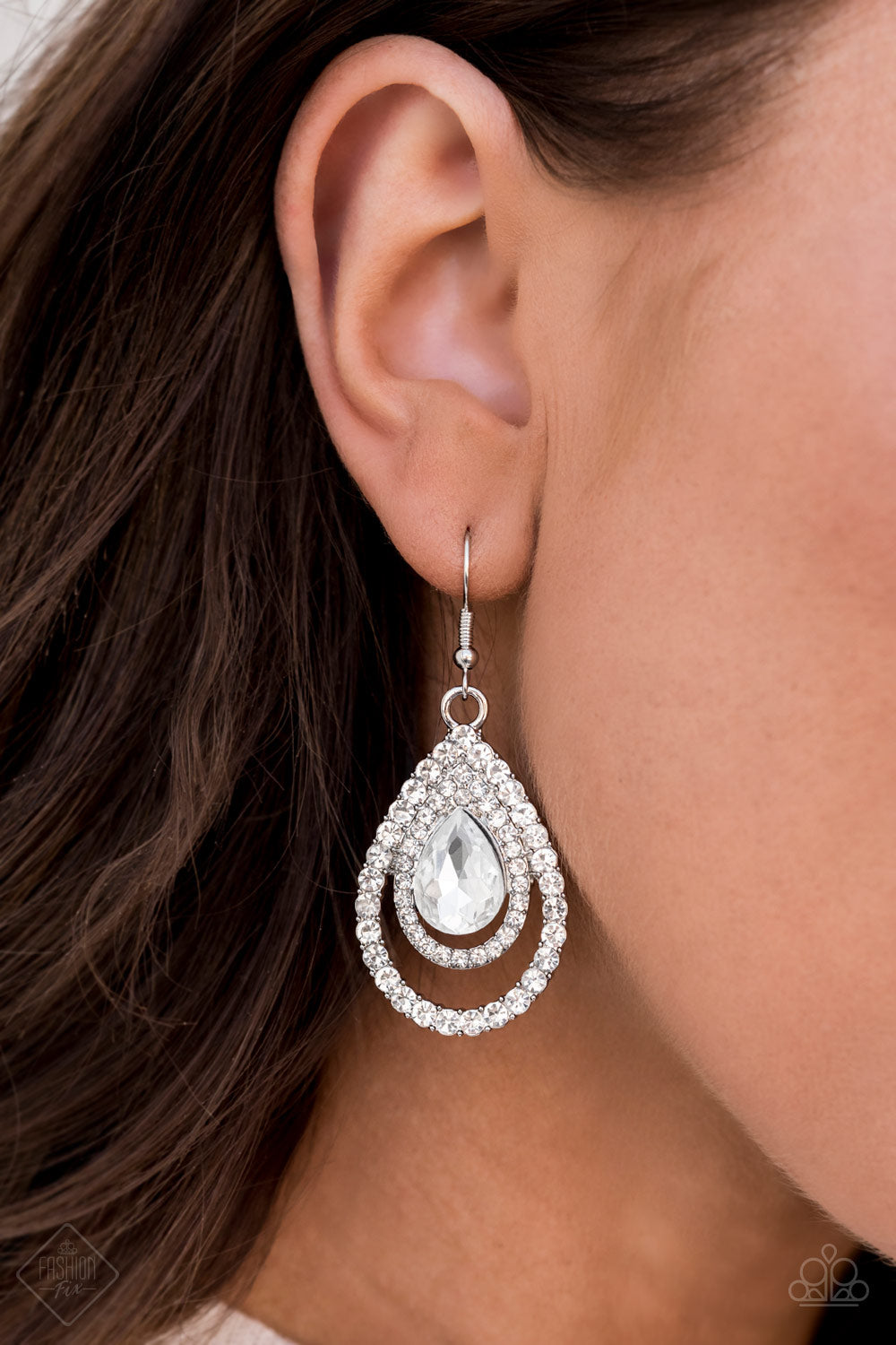 Paparazzi So The Story GLOWS - White July's Fashion Fix Earrings - Pusher P