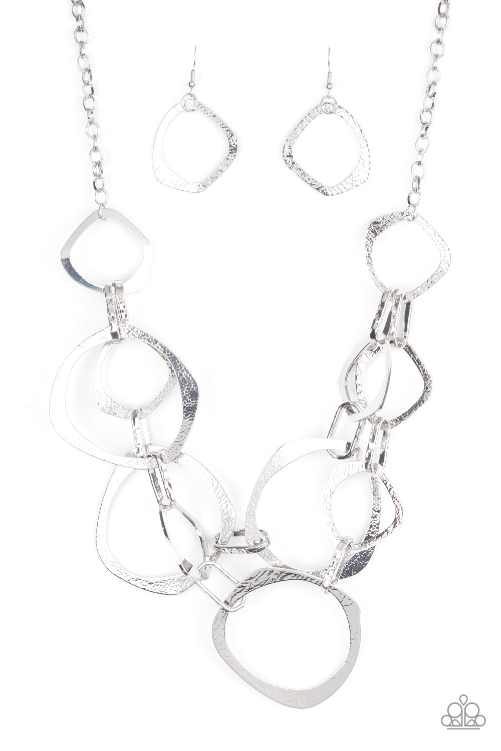 Paparazzi Salvage Yard: Silver Necklace - October 2020 Life Of The Party Exclusive - Pusher P