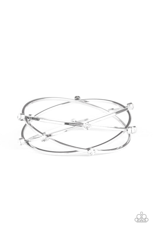 Paparazzi Cosmic Sparkle - White Bracelet - Pusher P